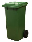 картинка Бак пластиковый для мусора 120 л. на колесах с крышкой, без педали, зеленый
