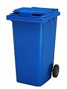 картинка Бак пластиковый для мусора 120 л. на колесах с крышкой, без педали, синий