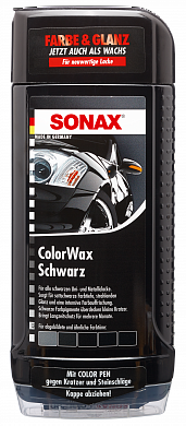 картинка Воск цветной "Черный блеск" + карандаш 500 мл (черный) SONAX, 298200 