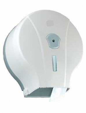 картинка Диспенсер для туалетной бумаги, белый пластик, рулон до 200 метров (Mini Jumbo) 