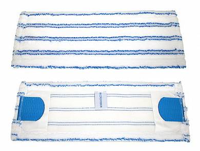картинка Насадка для швабры МОП 40 см., плоский, микрофибра, мягкий абразив синий/серый, крепление карман+ушки ACG, 1003322 