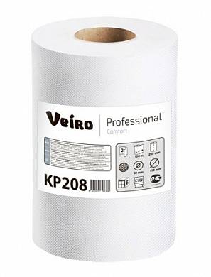 картинка Бумажные полотенца в рулоне с центральной вытяжкой длина 100м. 2 слоя Veiro Professional Comfort  KP208, упаковка 12 рулонов 