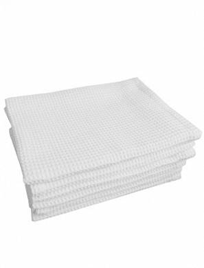 картинка Вафельное полотенце с оверлоком 45х70 см. 50 штук в упаковке вафельное полотно